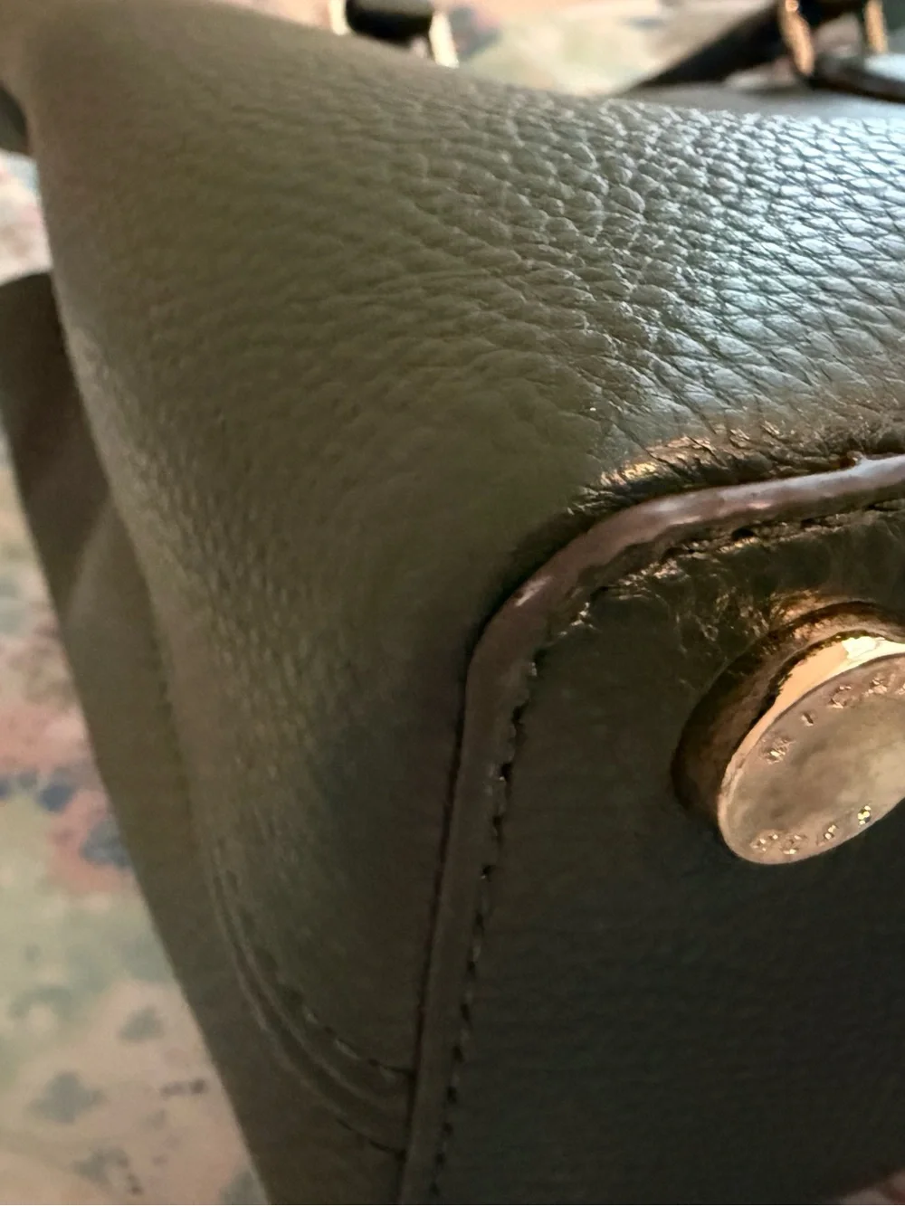 Michael Kors Green Pebbled Leather Satchel/Crossbody